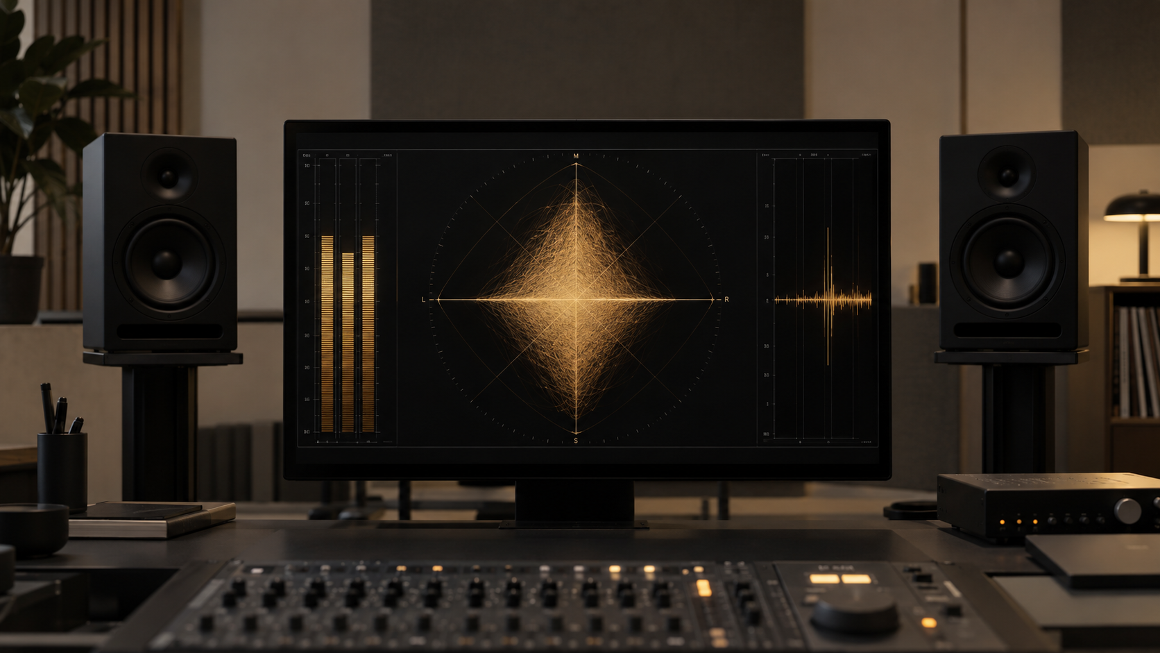 A wide stereo audio display used to inspect an existing Udio file